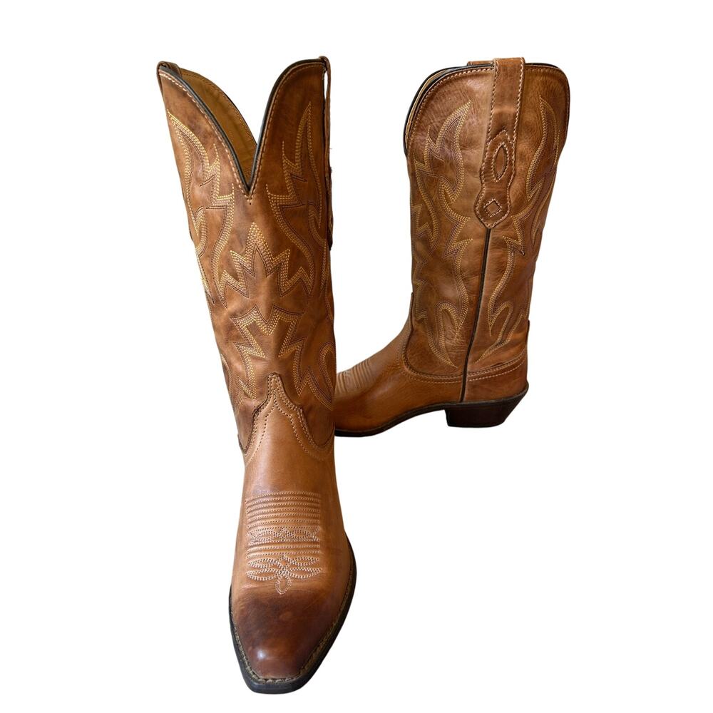Nocona Women’s NL1600 7B 1603 Brown Leather Western Cowboy Boots Embroidered